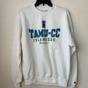Champion White TAMU-CC Islanders Men's Sweatshirt
